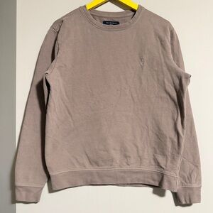 Allsaints Brown Embroidered Logo Sweatshirt Small Boxy